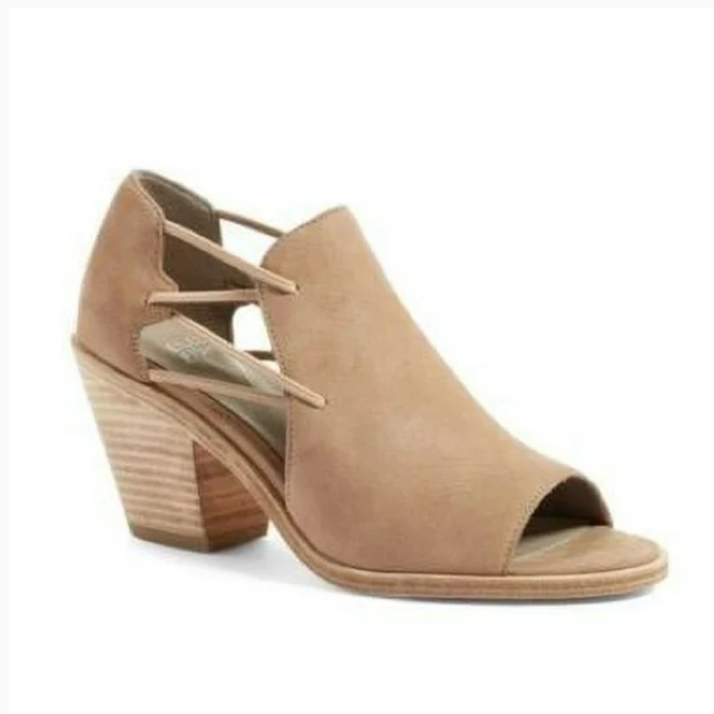 Eileen Fisher Tan Open-Toe Heels